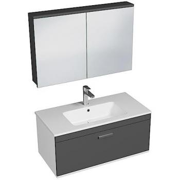 Rubite Meuble de Salle de Bain 1 Tiroir Gris Anthracite 90 cm