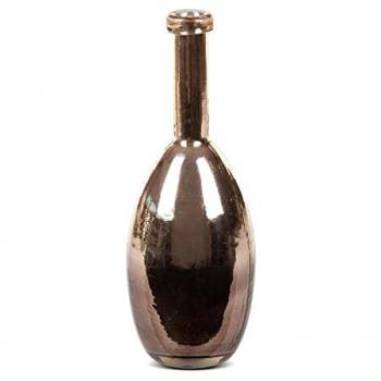 Vaso Elegante Dalia 11x31 cm Marrone e Oro