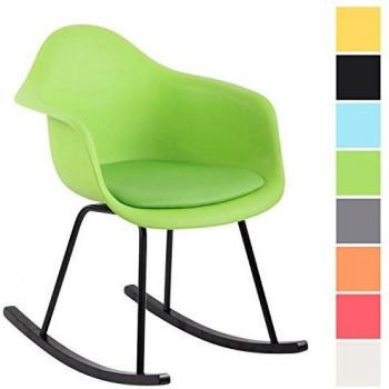 CLP Green‑Swing Chair „Merry“ – Kunstleder, Holzkufen, Sitz aus Kunststoff