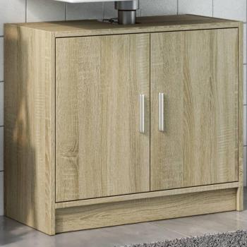 Gabinete de lavabo de ingeniería en roble Sonoma 63x29x55 cm