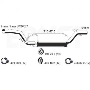 Marmitta centrale Ernst 313070