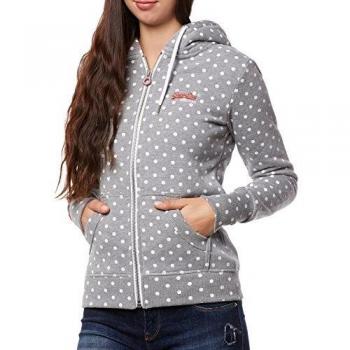 Superdry Herren‑ähnliche Sweatjacke für Frauen, Grau, XS