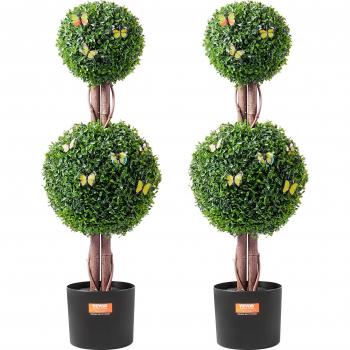 Vevor Faux Plant Boxwood Topiary – 48” UV‑Protected, Dual Ball, 2 Pieces