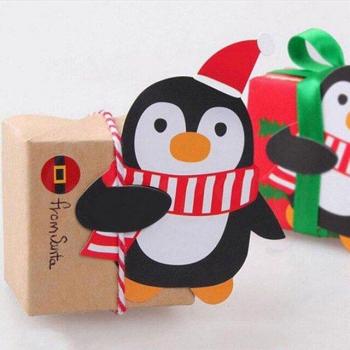 Colorful Lollipop Stick Santa Claus Penguin Card