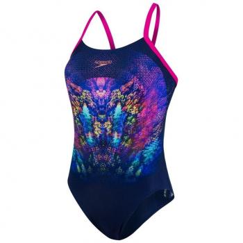 Speedo Women’s Digital Rippleback One-Piece – Turquoise (Size 38)