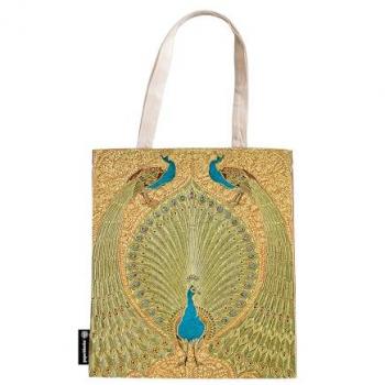 Bolsa de algodón o 'tote Bag' Pavos Reales de Hafez (380x380mm) Bolsillo Interior y Cremallera Paperblanks multicolor.