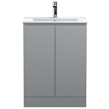 VASARI Hudson Reed Urban Floor Standing 2-Door Vanity Unit with Basin 2 Satin Grey