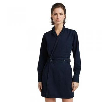 G-Star Raw Jeanskleid mit Reverskragen in Marine, Größe XS