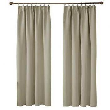 Deconovo Kräuselband Vorhang 180x140cm Creme 2er Set