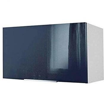Berlenus Meuble Haut de Cuisine sur-Hotte Gris Haute Brillance 60 cm