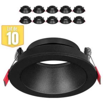 Kit di 10 luci “Beta B” Round Black – Spot MR16 GU10 / GU5.3
