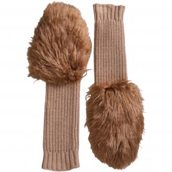 Dolce & Gabbana, Gloves, female, Brown, Size: ONE SIZE