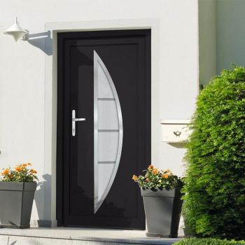 Porte d'entrée 98x190 cm en PVC anthracite