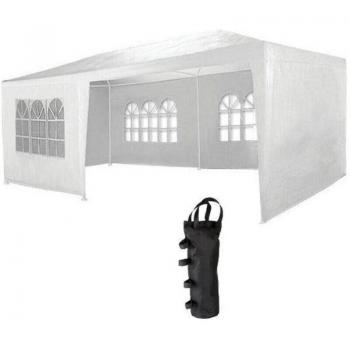 Pavillon d’Extérieur MaxxGarden 6×3 m – Tente de Jardin Blanche, 6 parois latérales