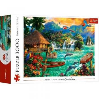 Trefl, Vie, 3000 Pièces, Haute Qualité, Chuck Pinson, Art, Peinture, Image Île Exotique, Animaux, Puzzle Tropical