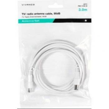 Cable Coaxial 3m Vivanco PBW CO90 30 Blanco
