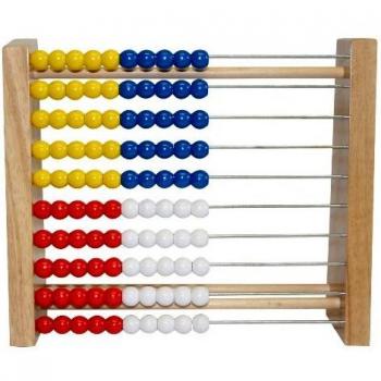 Ábaco de madera marca Liderpapel 100 bolas de colores 200x100x260 mm