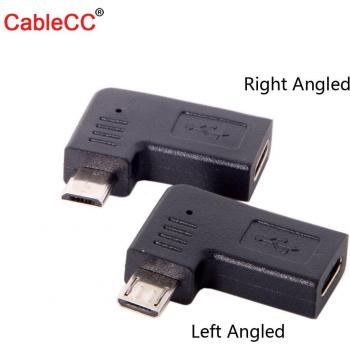 Adaptateur USB-C femelle à Micro USB 2.0 mâle 90° gauche/droite