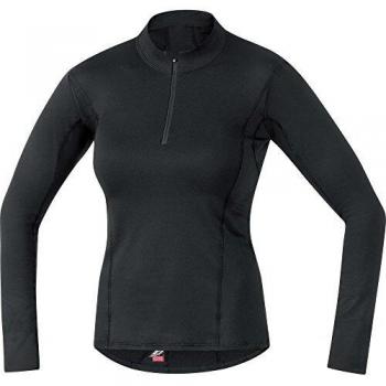 Maglietta intima Gore Wear Thermo con zip a manica lunga nero donna