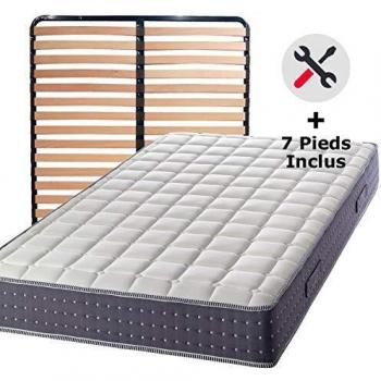 Lot Matelas et Sommier 140x190 avec technologie AltoKit