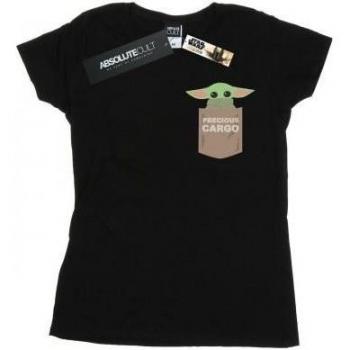 Star Wars Ladies The Mandalorian The Child Cotton T-Shirt Black