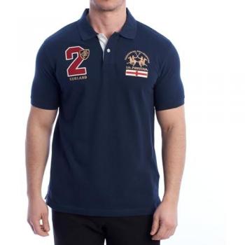 LA MARTINA Kurzarm Polo für Herren in Blau XL