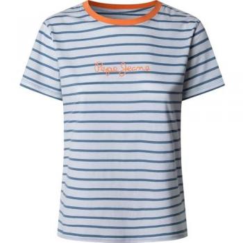 Pepe Jeans Umweltfreundlich Damen Kurzarm T-Shirt Blau