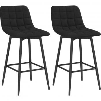 Tabouret Bistro Noir – Duo à effet velours et métal