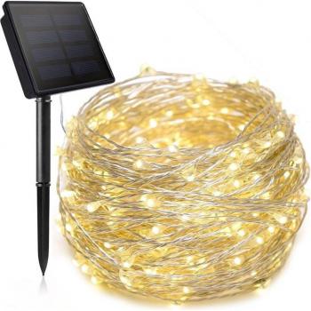 Decoración navideña al aire libre con luces LED solares y resistente al agua (7 m)