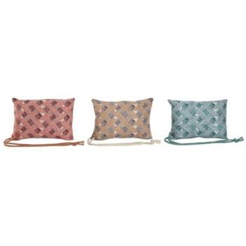 Triplo Cuscino Esprit Marrone‑Turchese‑Corallo 30×10×20 cm