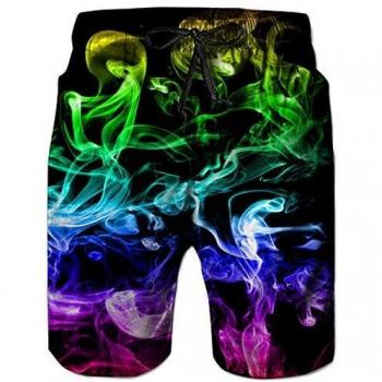 Short de bain hawaïen 3D couleur pastel