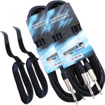 Keepdrum GC-004 3m Gitarrenkabel Klinke 6,3mm 2 Stück Audio Kabel