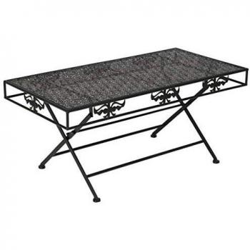 Folding Coffee Table Vintage Metal 100x50x45 cm Black