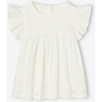 Blusa de gasa blanca con bordado infantil
