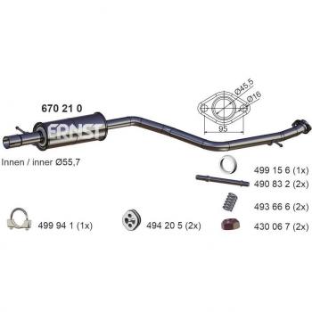 Central Muffler Ernst 670210