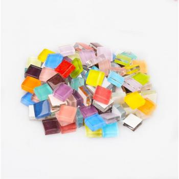 Carreaux carrés multicolores en verre 1cm | 200g (environ 200 pièces) pour décoration artisanale GYH
