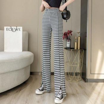 Casual Houndstooth Trousers for Women