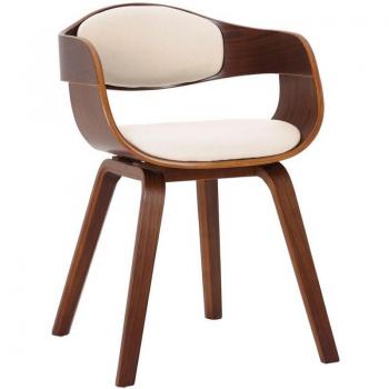 Sedia Scandinaviata per Visitatori Legno scuro + seduta cremoso