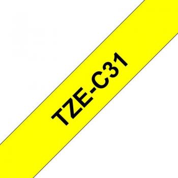 Brother Tze-C31 Black on Flu Yellow 12mm Label Tape