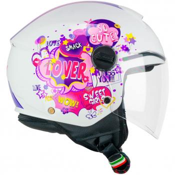 Casco jet bambino CGM 261g mini comics fucsia