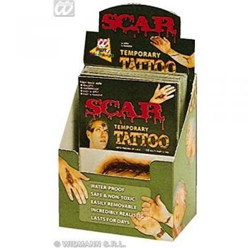 Widmann 4088T Scar Wound Tattoo Halloween, Witch's Curse