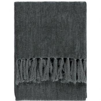 Rustic Ginger Herringbone Fringe Throw – 180 cm