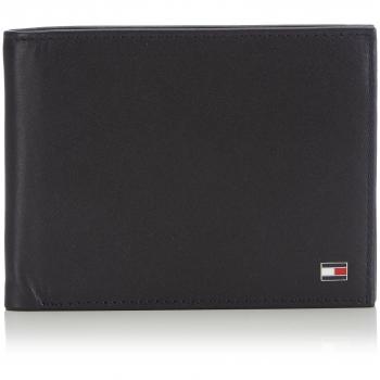 Tommy Hilfiger Eton CC Flap and Coin Pocket, Cartera Hombre^Mujer, Black, OS