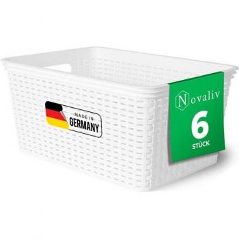 6x Rattan Aufbewahrungskörbe von Novaliv