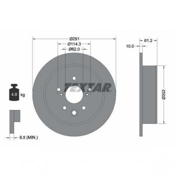 PRO Brake Disc 92179803 Textar