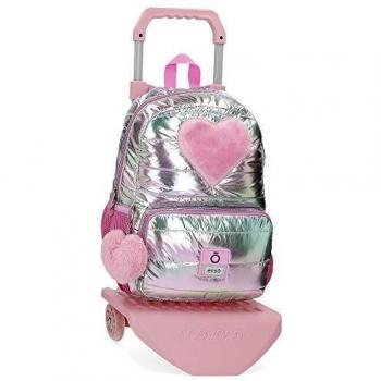 Mochila Rosa Enso Fancy con Carro 38cm