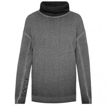 SOCCX Rollkragenpullover, schwarz, Damen, Größe XL