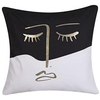 Modern Face Motif Cushion 45 x 45 cm