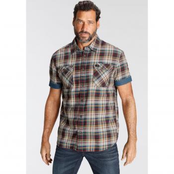 Kurzarm‑Arizonahemd mit Logo – Herren – L (41/42) – N-Grün