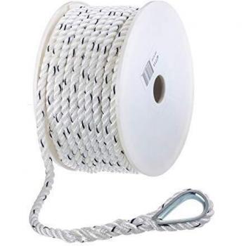 Cabo Trenzado Seachoice Premium 30 m, color blanco azul – 9 mm